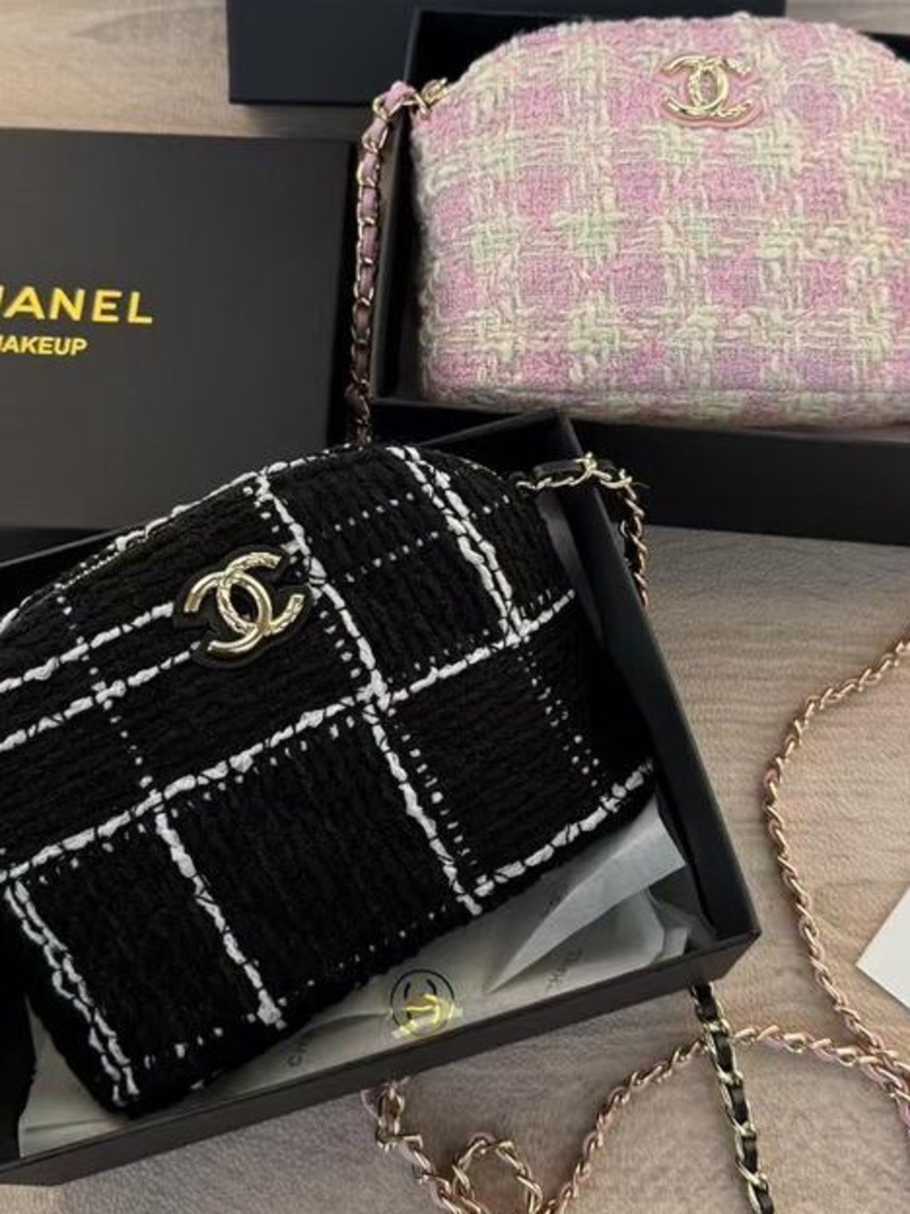GWP-CHANEL Tweed Mini Crossbody Black or Pink